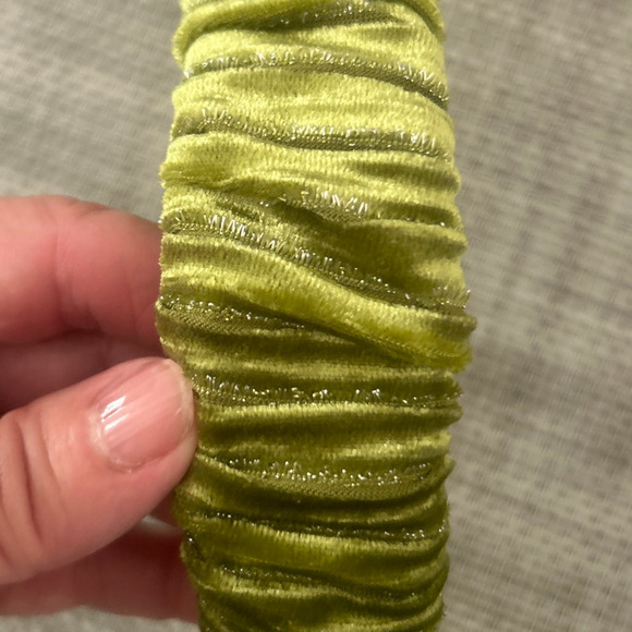 Lele Sadoughi Olive Green Ruched Velvet Headband main image 4